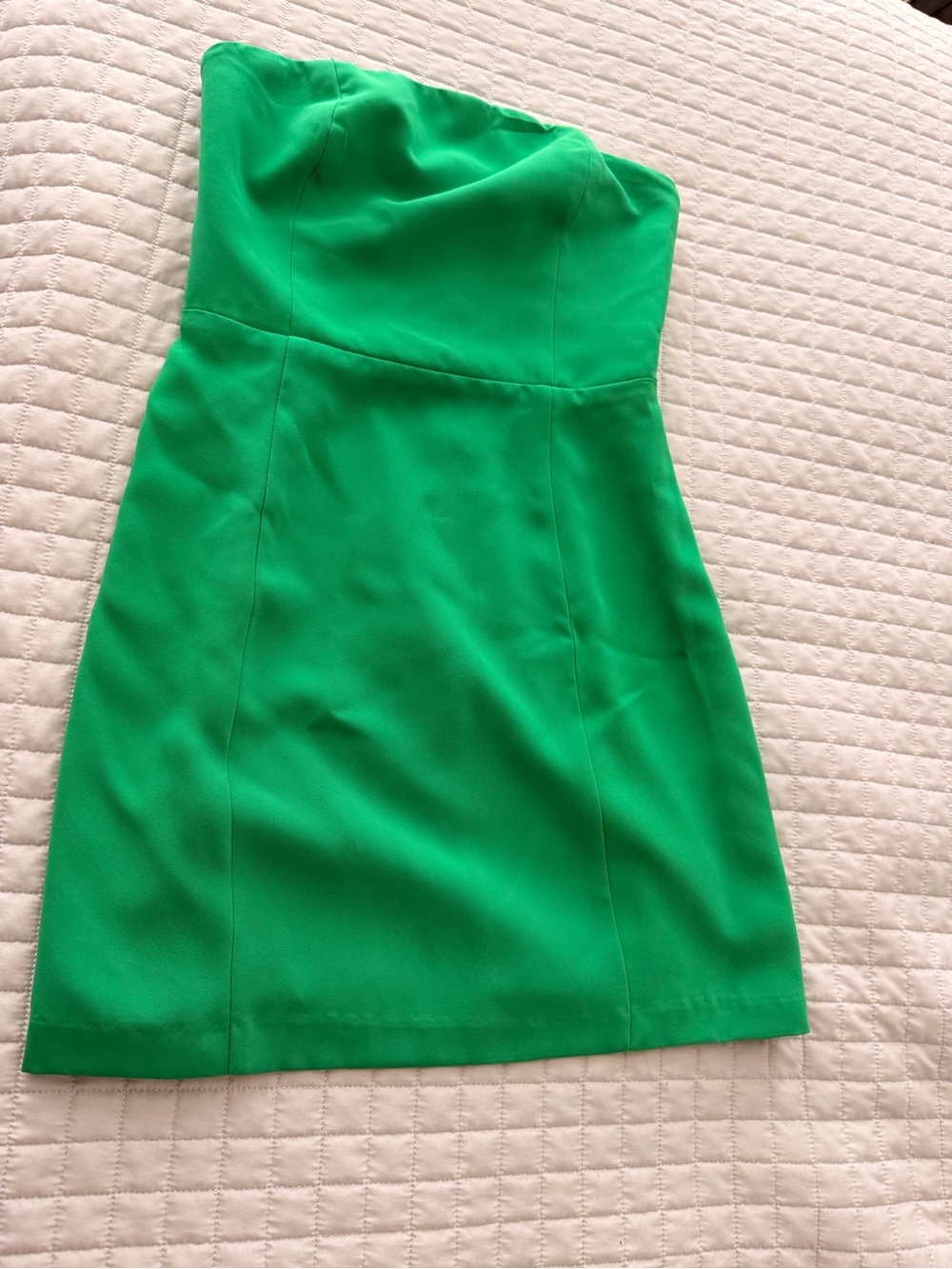 Amanda Uprichard Strapless Emerald Green Sheath Dress